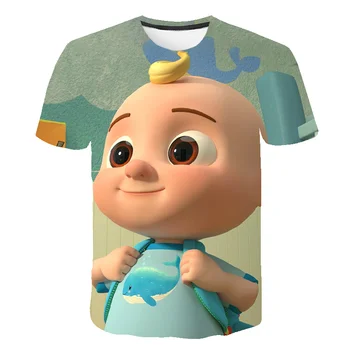 2023 Лятна нова детска тениска с къс ръкав и 3D принтом за момчета и момичета, скъпа модна тениска
