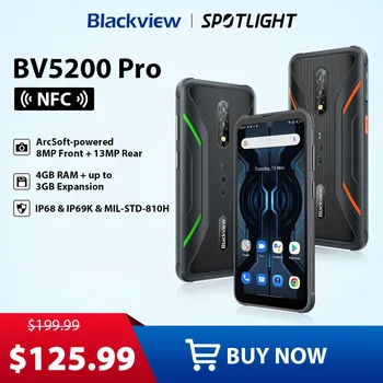 [Световна премиера] Blackview BV5200 Pro Здрав Телефон MTK G35 Android12 4GB 64GB Мобилен Телефон 13MP Camare ArcSoft 5180mAh Мобилен телефон