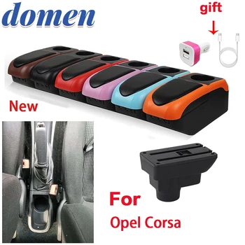 За Opel Corsa Подлакътник кутия За Opel Corsa D Авто подлакътник облегалка Кутия за съхранение на интериорни детайли, резервни Части за обновяване на USB аксесоари за Автомобили