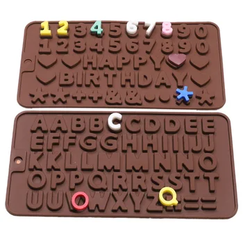 Силикон, 26 букви, номер на силиконовата форма, форма за декорация на бисквити, торта, форма за печене форма за шоколад, инструмент за готвене, екстремни