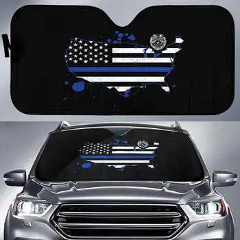 Синя линия на САЩ Тънък кола флаг слънчеви очила Страхотен подарък автомобил с защита от uv предното стъкло семеен подарък Аксесоари