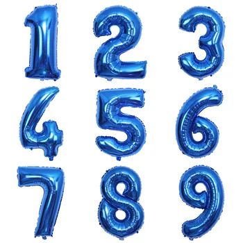 32-инчов син балон, тъмно синьо номер рожден ден, балон от алуминиево фолио, рожден ден, откриване на събитието, дата на сватбата, балон