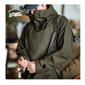 Maden, ретро яке с качулка, мъжки градинска яке със защита от атмосферни влияния, dr. тактически блузи, свитшоты във военната стил, палта есен