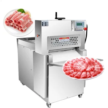 Автоматична машина за нарязване на месо, търговски автоматична машина за рязане на замразено месо, руло от агнешко месо