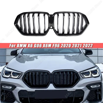За BMW X6 G06 X6M F96 2020 2021 2022 Състезателни Скара Предна Броня на Автомобила Решетки За Бъбреците Двойна Планк Решетки Аксесоари За Полагане на Автомобили